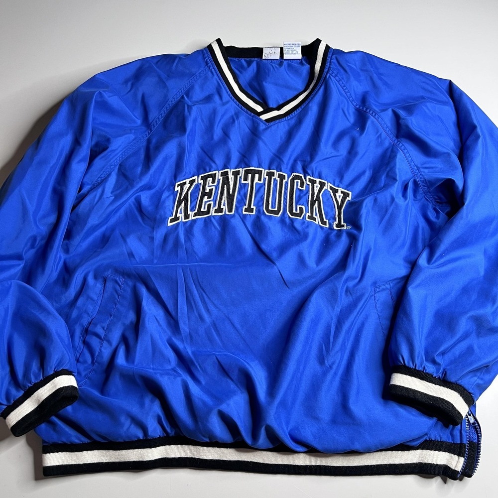 Kentucky Wildcats Jacket Mens 2XL Blue NCAA Basketball K Sport Pullover V Neck